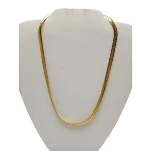 Napier Flat Omega Gold Tone Chunky Chain Necklace Vintage 18"